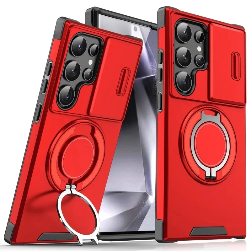 Slide Camera Protection Armor Phone Case For Samsung Galaxy S26 Ultra S 26 Plus S26Ultra 5G Car Magnetic Holder Metal Ring Cover