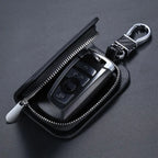 Leather Car Key Keychain Covers Zipper Key Case Bag With Car Logo Car-styling Auto Accessories 2024