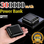 300000mAh Mini Power Bank Portable Charger Mirror Screen LED Digital Powerbank External Battery for iPhone Xiaomi Huawei Samsung