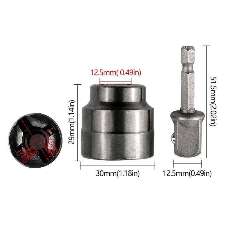Universal Scissor Car Jack Adapter Rv Stabilizer Jack Drill Adapter Car Disassemble Tool Steel Ball Joint Rod Impact Wrench Tool