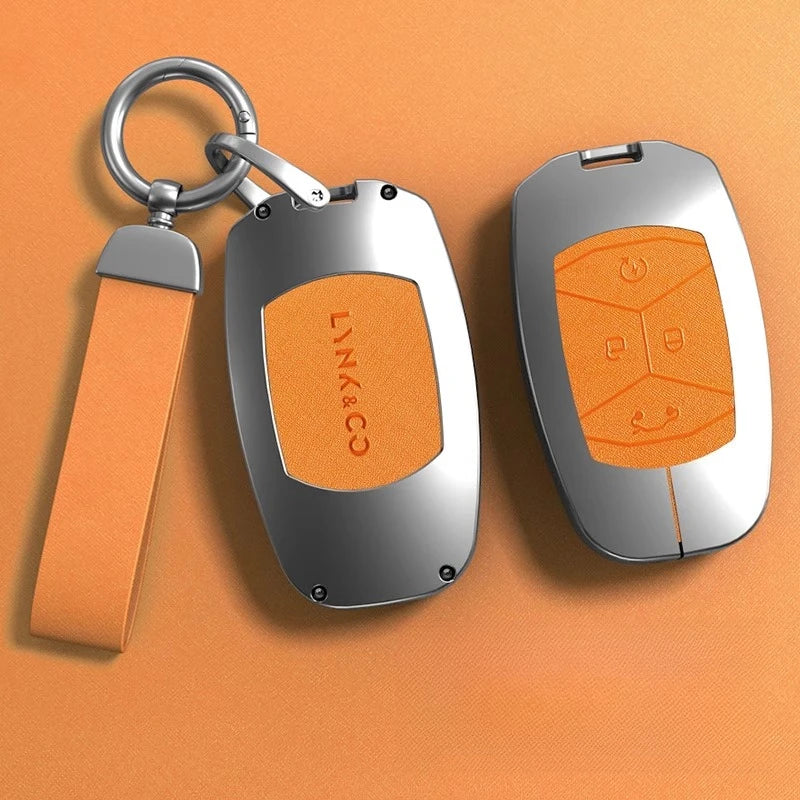 Car Remote Key Case Cover Protection Keychain Keyless Bag Shell Zinc Alloy Car Accessories for Lynk & Co 01 02 03 06 05 07 09