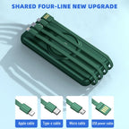 20000mAh Wireless Power Bank Fast Charging Built-in Quad Power Cable Mobile Phone Charger For Iphone 13 14 15 Xiaomi Samsung Car Mobile World