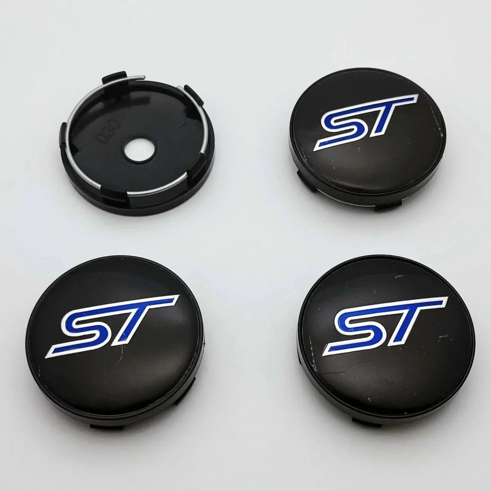 4PCS ST Style Car Wheel Hub Center Cover Sticker Decal For Focus Fiesta Mondeo Kuga Explorer Puma Escape Everest