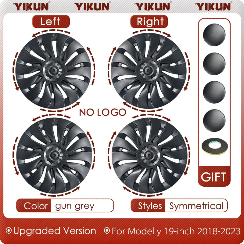 4PCS Hub Cap for Tesla Model Y 19 Inch Performance  Automobile Replacemen Hubcap Full Rim Cover Accessories Wheel Caps 2023 2024