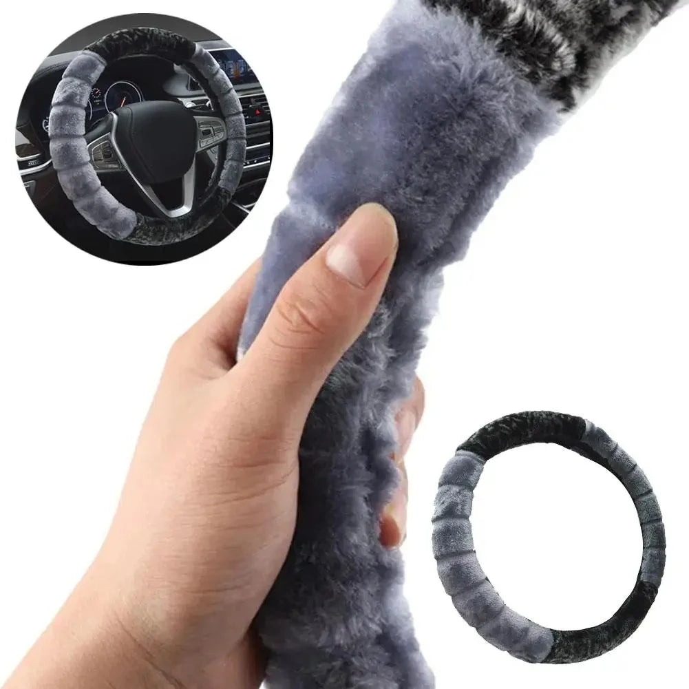 Cute Cartoon Ear Steering Wheel Cover - Warm & Cozy 15 Inch Universal Protector for Women's Car Accessories CM World