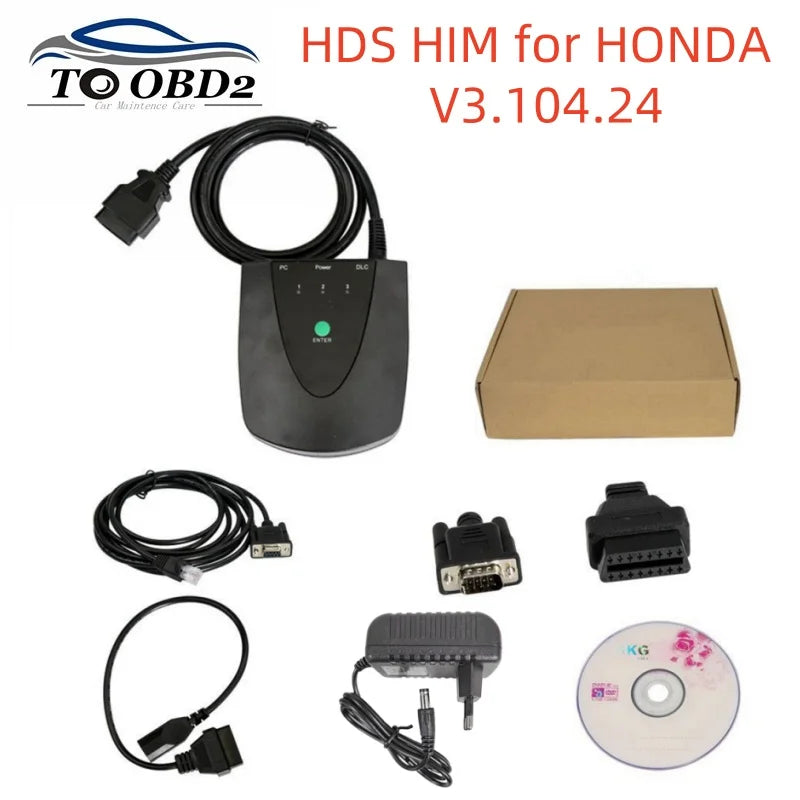 Newest V3.104.024 For Honda HDS HIM Diagnostic Tool with Double Board HDS HIM with Z-TEK USB1.1 To RS232 Convert Connector CM World