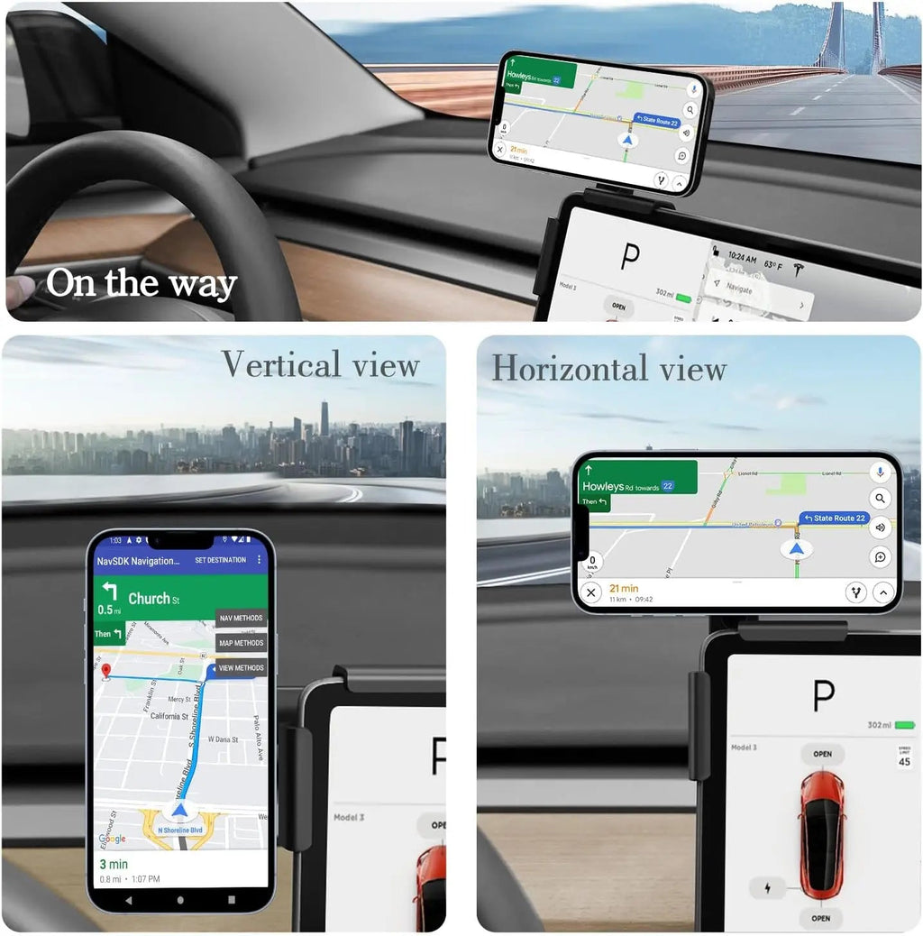 TEEQ Car Phone Holder For Tesla Model 3 Y Highland Mount Adjustable Magnetic Phone Holder Car Screen Side Phone Support Frame CM World