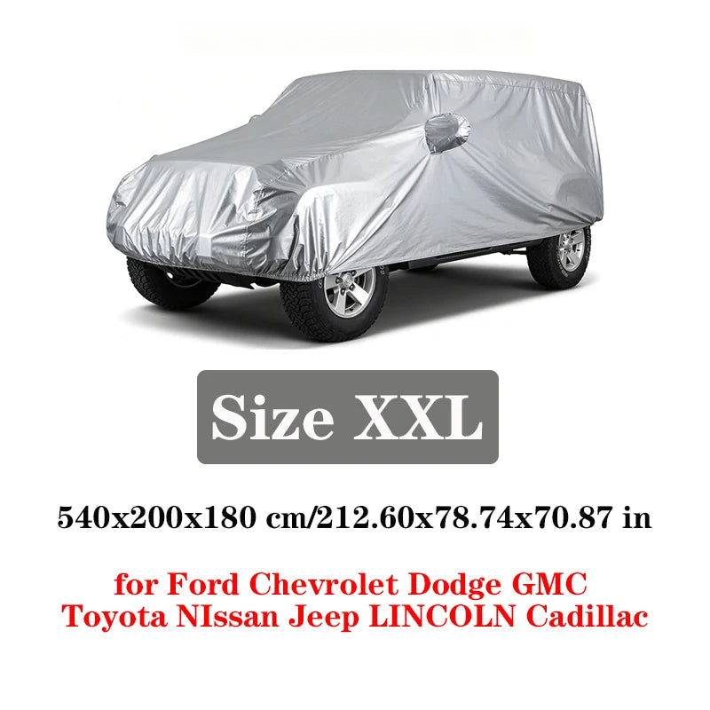Universal SUV Full Car Covers Outdoor Waterproof Sunshade Rain Snow Dust Resistant UV Protection Cover for SUV Sedan Hatchback Car Mobile World