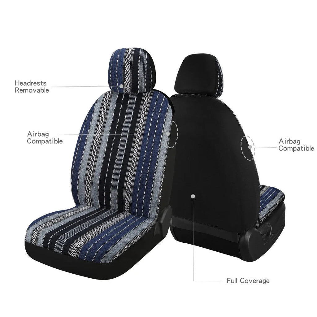 Car Seat Cover Front Set rear Seat covers Washable Breathable Striped Woven Cloth Covers CM World