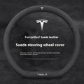For Tesla Model 3 Model Y Model S Model X Roadster Suede Anti-slip Breathable Leather Car Steering Wheel Cover Auto Accessories CM World