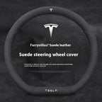 For Tesla Model 3 Model Y Model S Model X Roadster Suede Anti-slip Breathable Leather Car Steering Wheel Cover Auto Accessories CM World