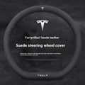 For Tesla Model 3 Model Y Model S Model X Roadster Suede Anti-slip Breathable Leather Car Steering Wheel Cover Auto Accessories CM World