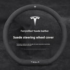 For Tesla Model 3 Model Y Model S Model X Roadster Suede Anti-slip Breathable Leather Car Steering Wheel Cover Auto Accessories CM World