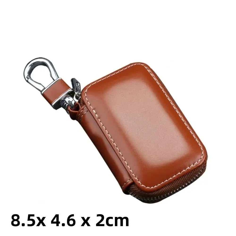 Trendy Leather Keychain Pouch Zipper Bag Key Wallets Car Key Case Cover Storage Bag Key Holder Organizer Men Women