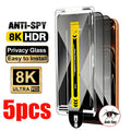 5PCS Anti Spy Screen Protector For iPhone 17 Pro Max 18 Pro 16 11 13 15 12 Mini 14 Plus 16e XS XR 6 7 8 Privacy Tempered Glass