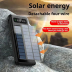 Lenovo Solar Power Bank 50000mAh Large Capacity Mobile Power Fast Charging Battery Dual Usb 4 Cables LED Digital Display Car Mobile World