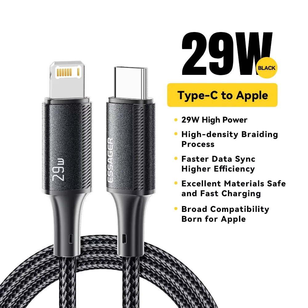 Essager USB C Cable For iPhone 14 13 12 11 Pro Max 8 Plus 20W Fast Charging Cable Type C To Lighting Date Wire For iPad Macbook
