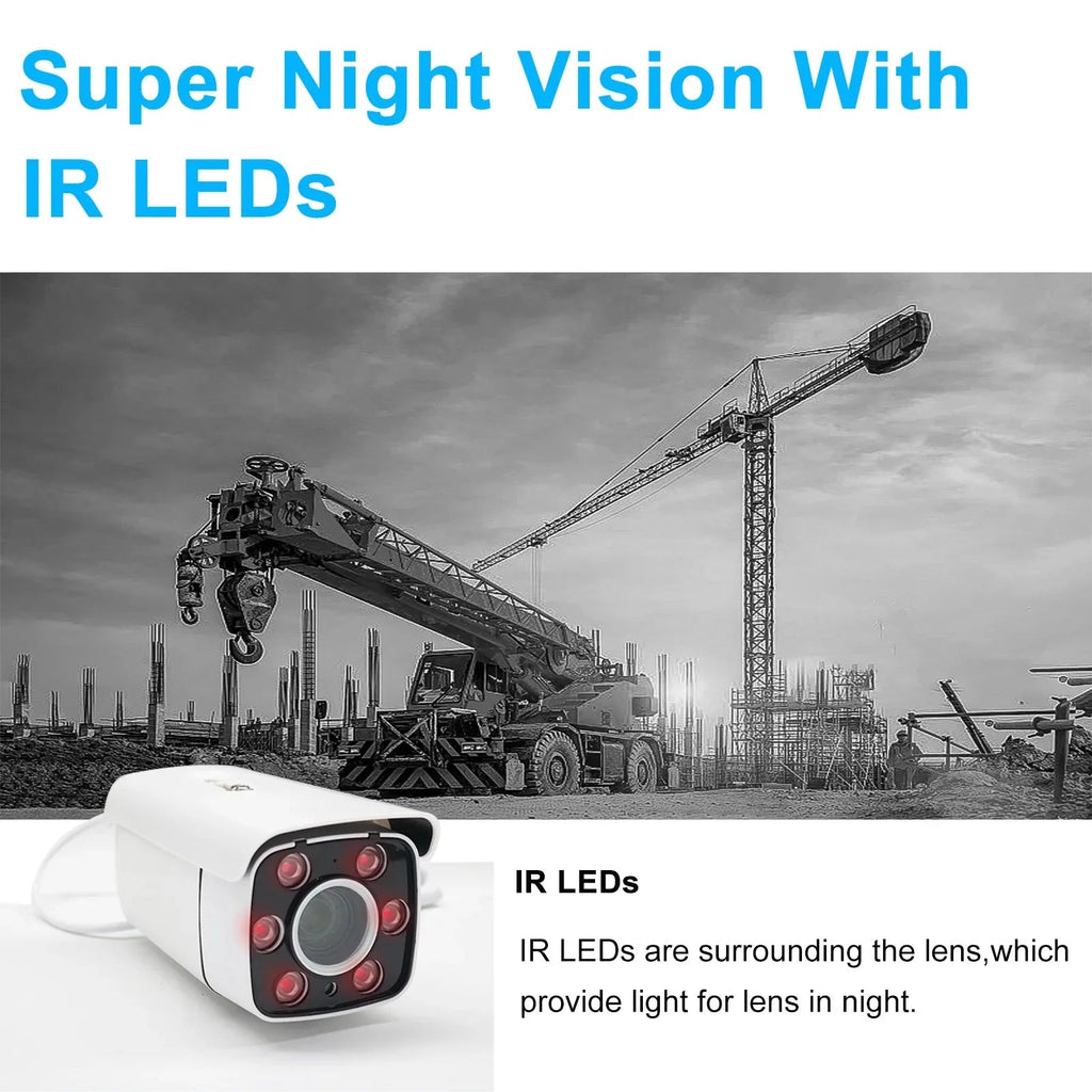 Lastbus Tower Crane Wireless Camera 1080P 30x Optical Zoom 10.1" IPS Screen DVR Monitor For crane/tower crane/forklift/Trailer Car Mobile World