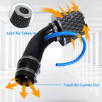 1Set 3" Cold Air Intake Filter Induction Kit Pipe Power Flow Hose System CM World