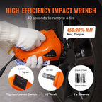 5T Electric Car Jack Hydraulic Jack with Electric Impact Wrench Built-in Inflatable Pump, LED Light for SUV Sedan Truck