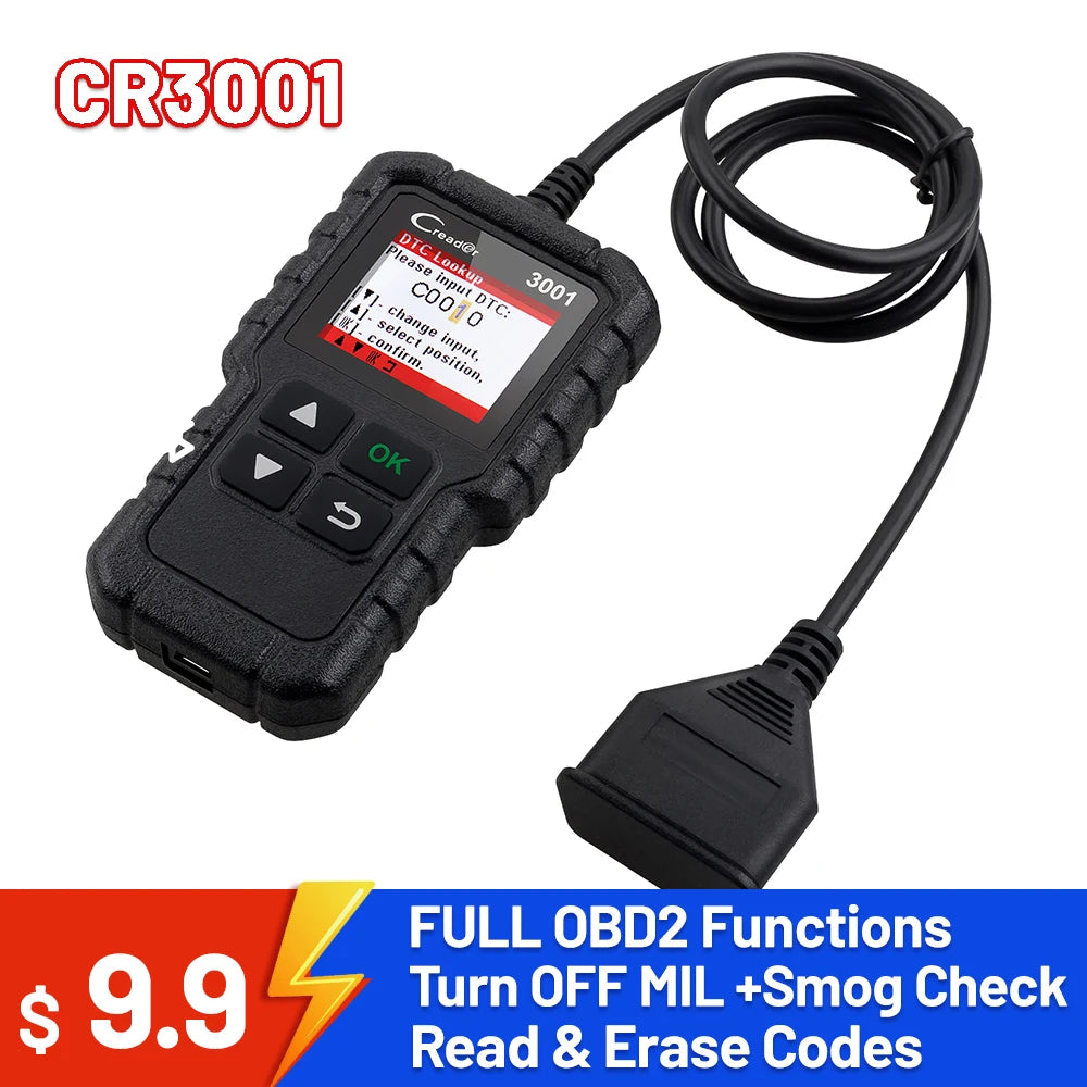 LAUNCH Creader CR3001 OBD2 Scanner,Engine Fault Code Reader Mode 6 CAN Diagnostic Scan Tool for OBDII Protocol Cars Since 1996 Car Mobile World