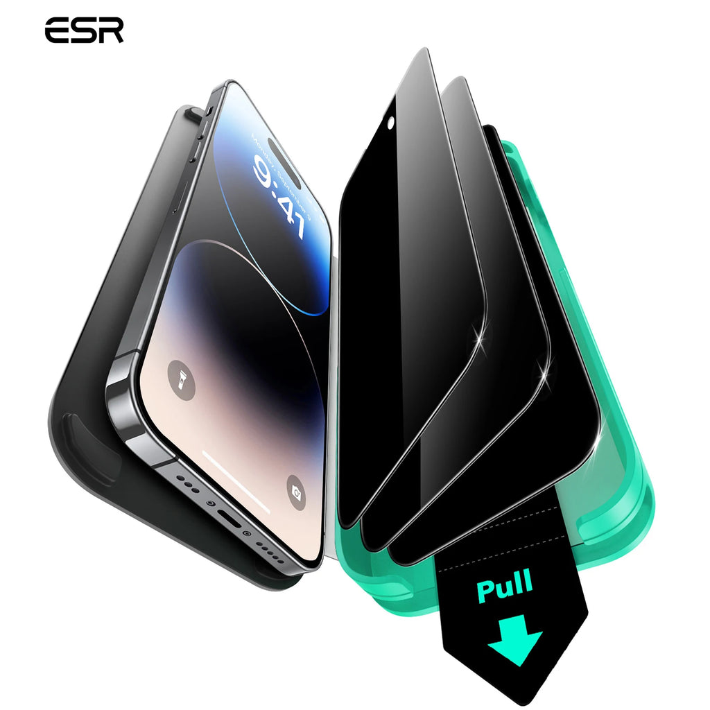 ESR for iPhone 14 Pro Privacy Screen Protector 3pcs Anti-spy Tempered Glass with UltraFit Tray
