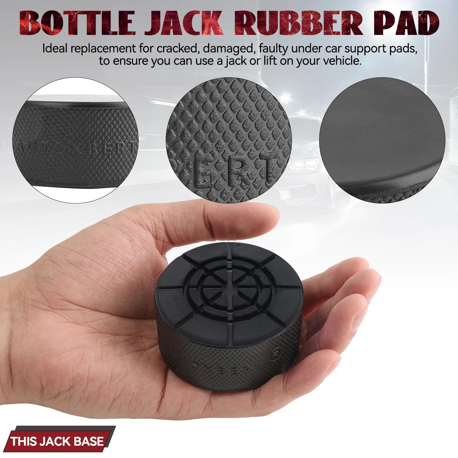 Rubber Bottle Jack Pad Support Point Adapter Jacking Car Removal Repair Tool For 10 Ton Bottle Jacks Auto Accessories 60 x 30mm CM World