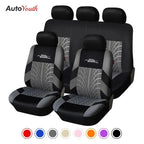 AUTOYOUTH Brand Embroidery Car Seat Covers Set Universal Fit Most Cars Covers with Tire Track Detail Styling Car Seat Protector Car Mobile World