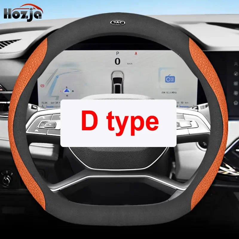 Car Steering Wheel Cover for JAC 2 4 8 J7 J8 JS2 JS8 JS4 JS6 T8 T9 Sunray 2024 2025 Accessories