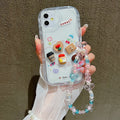 Cute 3D Pig Bracelet Wrist Chain Lanyard Clear Soft Phone Case For iPhone 17 16 13 14 15 Pro Max 11 12 XR XS X 7 8 Plus SE Cover