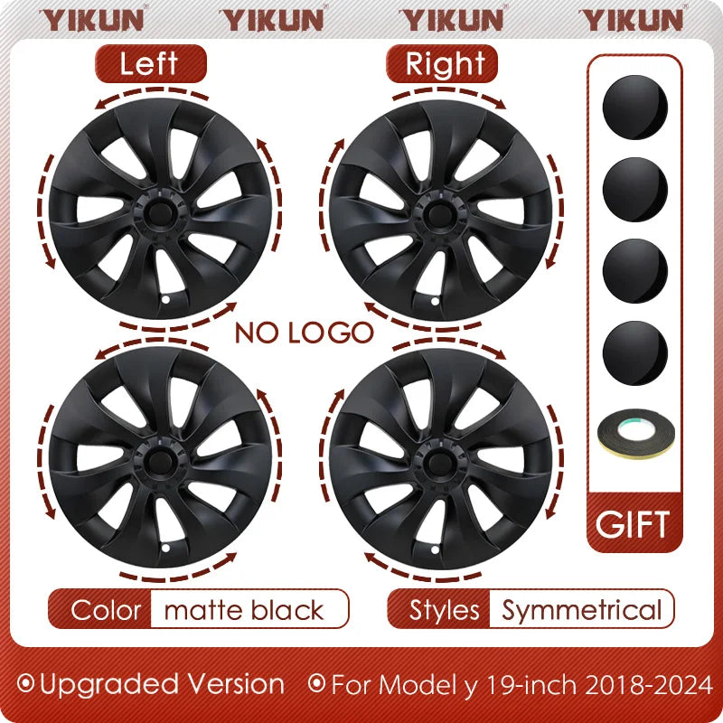 4PCS HubCap Performance  Automobile Replacemen Hub cap Full Rim Cover Accessories for Tesla Model Y 19 Inch Wheel Caps 2018-2024
