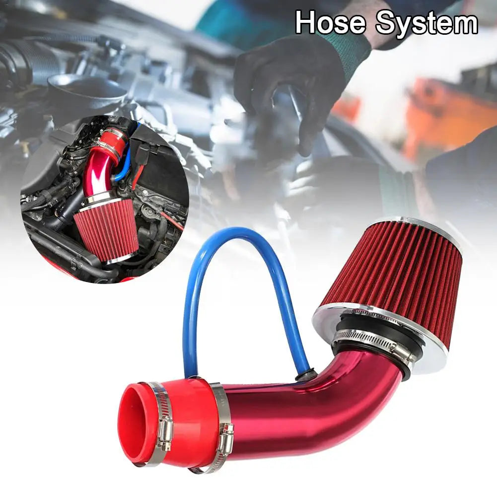 1Set 3" Cold Air Intake Filter Induction Kit Pipe Power Flow Hose System