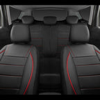 Universal Leather Car Seat Covers Red Simple Waterproof 5 Seat Car Seat Cover CM World