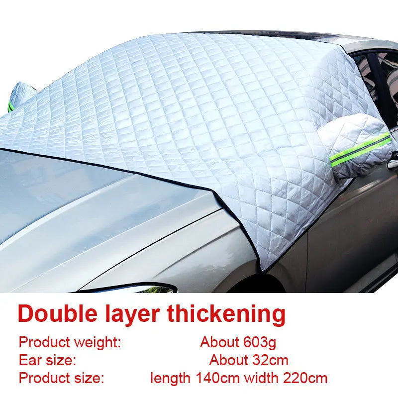 Waterproof Cover Exterior Car Covers Outdoor Half Awning Anti-Snow Windshield Proof Protective Cotton Sunshade Anti Ice Frost Car Mobile World
