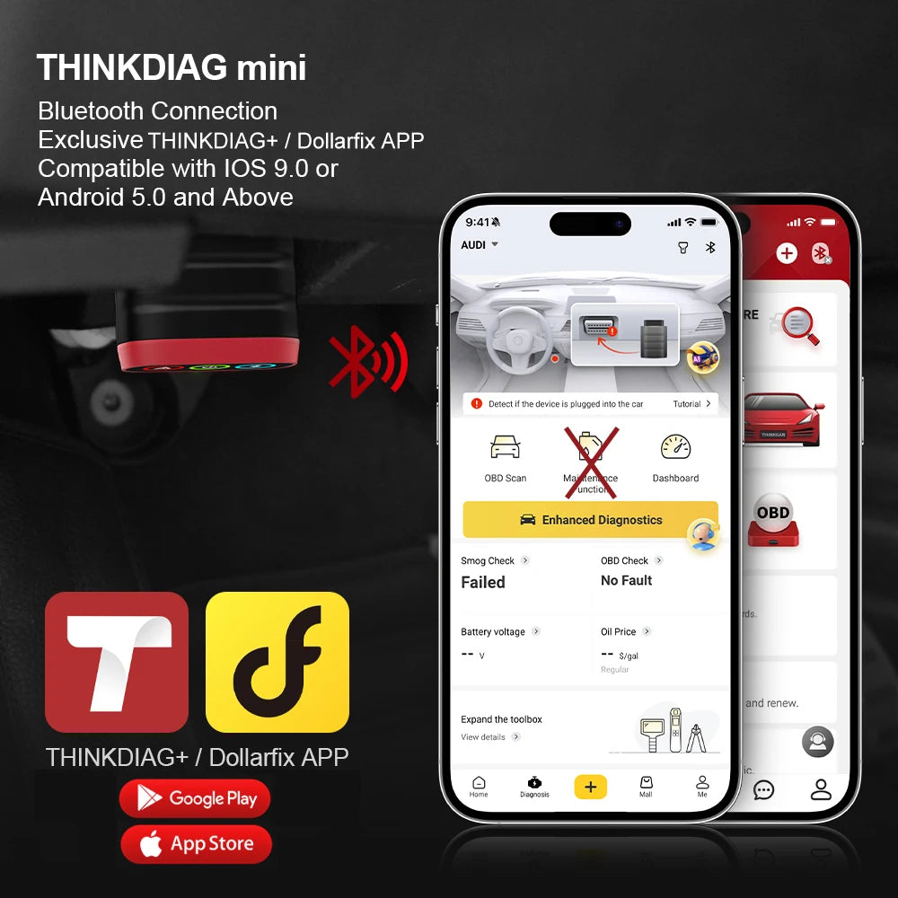 THINKCAR THINKDIAG MINI Obd2 Scanner For Auto Full Obd 2 Function System Diagnostic Tool Car Diagnose Code Reader PK ELM327 CM World