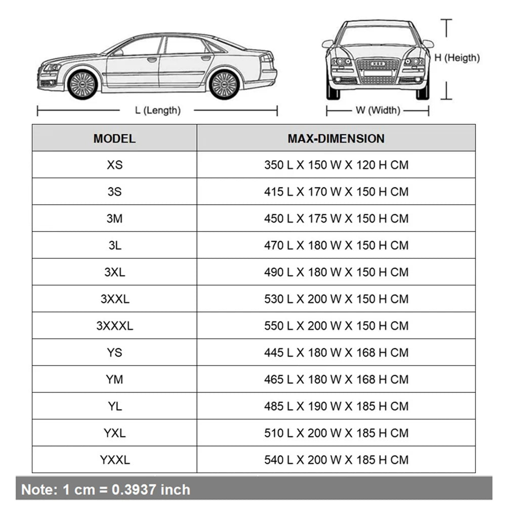 Universal Full Car Cover Outdoor Snow & Sun Protection for Toyota BMW Benz VW KIA MAZDA Peugeot - Durable Automobile Cover CM World