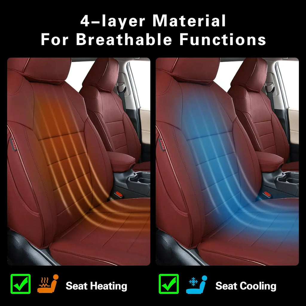 EKR Rav4 Car Seat Covers Custom Fit for Toyota Rav4 2019-2025 LE/XLE Premium/Limited Waterproof Faux Leather Car Seat Cover Protect Full Set for SUV