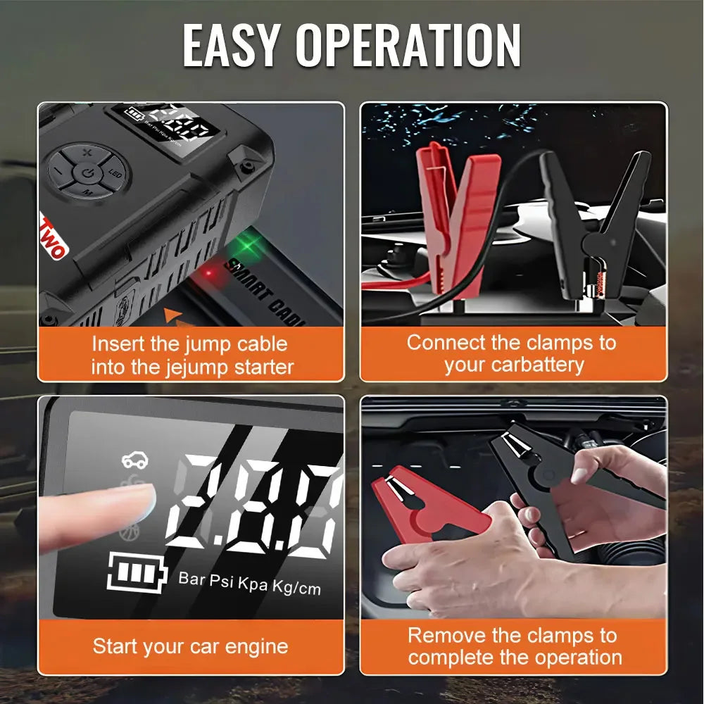 All-in-One Car Jump Starter, Portable Emergency Battery Booster & Backup Power Supply for SUV Truck Vehicle