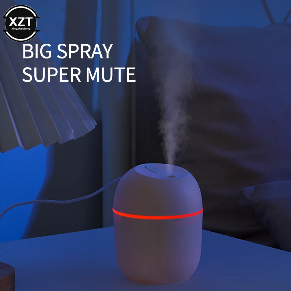220ml Mini Air Humidifier Portable USB Fragrant Essential Oil Diffuser Humidifier with LED Light for Household Office Car