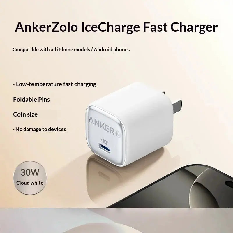 Anker 30w Pd Fast Charger Low Temperature Certified Usb C Power Adapter For Phone 16 Pro Max 15 Pro Max Charging Plug Car Mobile World