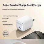 Anker 30w Pd Fast Charger Low Temperature Certified Usb C Power Adapter For Phone 16 Pro Max 15 Pro Max Charging Plug Car Mobile World