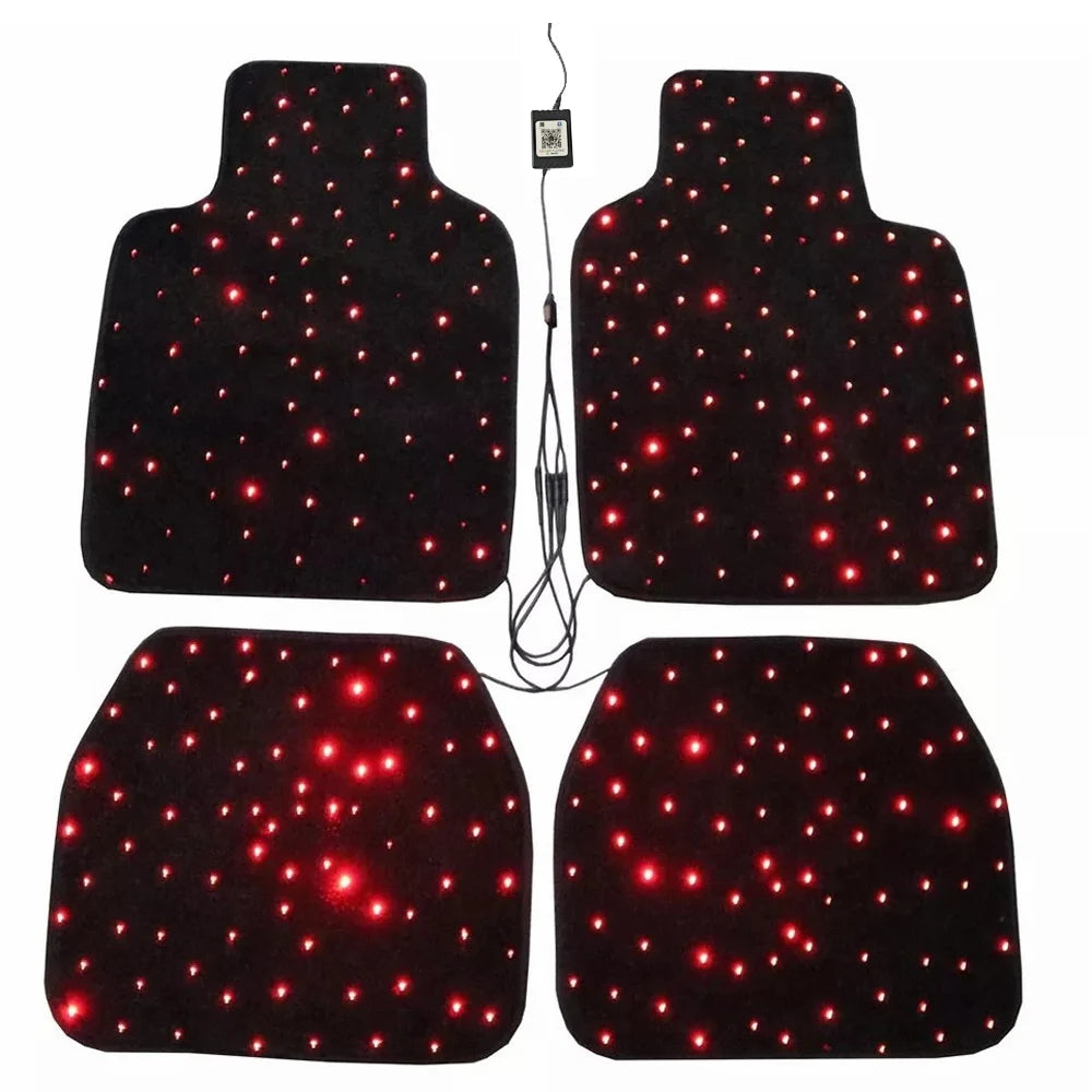 4pcs Starlight Floor Mats, LED Car Mats, Starry Sky Design Luminous Carpet, Universal Fit Anti-Slip Waterproof Starlight Mats for Cars, SUVs, Trucks for BMW Mercedes-Benz Audi Volkswagen Opel Peugeot Renault Citroen Toyota Le