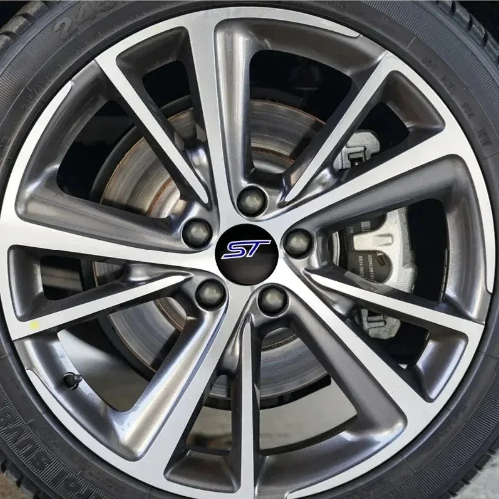 4PCS 56mm 60mm ST Line Car Wheel Center Hub Cap Sticker For Focus Fiesta Mondeo Kuga Ranger Mustang Puma S-Max