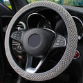 Universal 38cm car steering wheel cover with anti slip and sweat absorbing ring, elastic grip for easy installation and removal