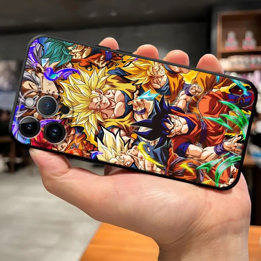 Dragon Ball Goku Vegeta Case for iPhone 17Air XR 15 16 14 Plus 13 12 11 17 Pro Max XS Max 7 8 Black Soft Phone Cover