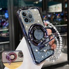 Glitter Crystal Bracelet Phone Holder Case For iPhone 16 15 14 13 12 11 Pro Max XS X XR 7 8 Plus SE2020 Bracket Shockproof Cover