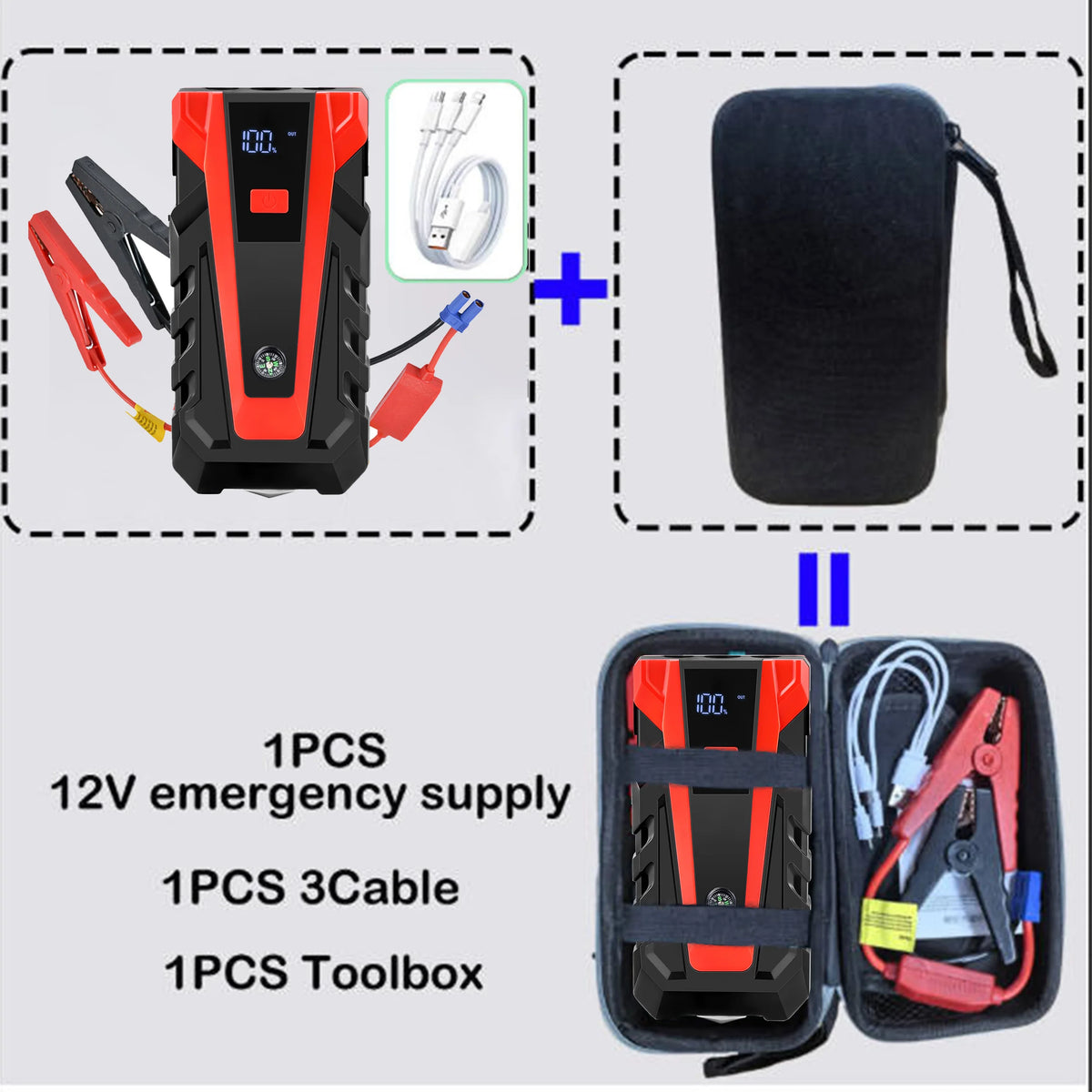 Rscrola Power Bank 3000A Jump Starter Portable Charger Car Booster 12V Auto Starting Device Emergency Car Battery Starter