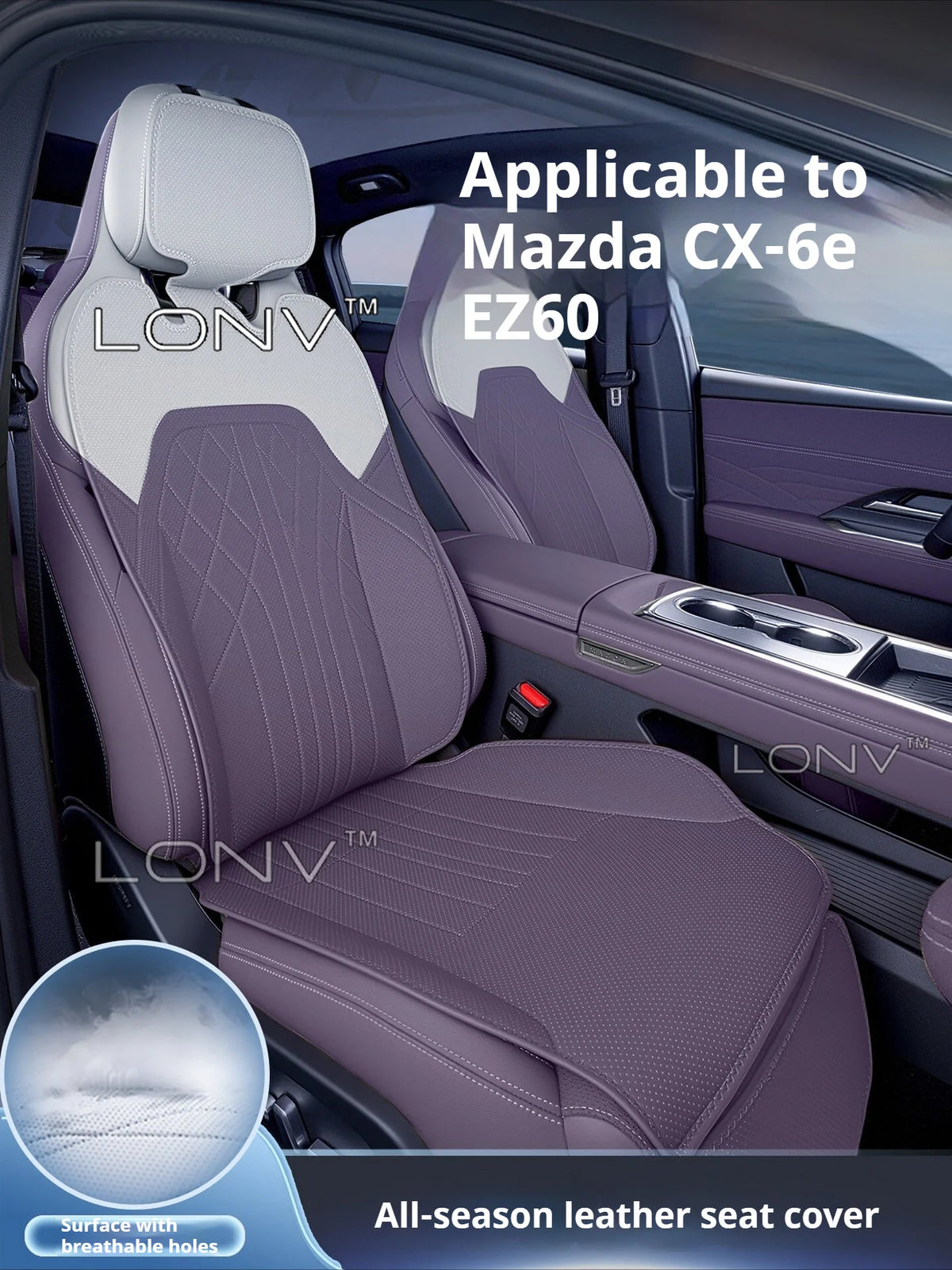 For Mazda CX-6e EZ-60 2026 2025 Car Seat Cover Cushion Full Set  Leather Custom Breathable Seat Protector Interior Accessories