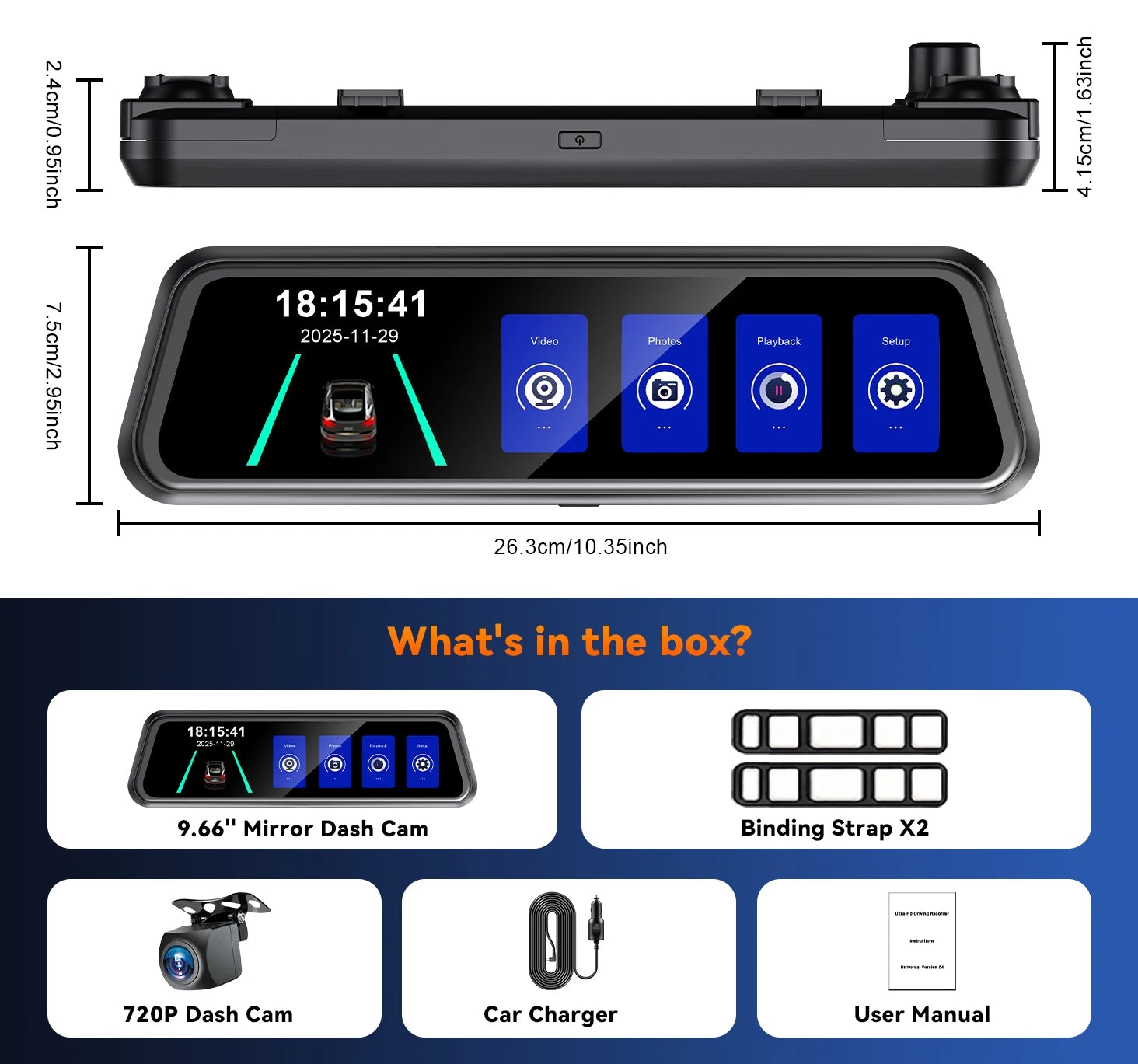 4-Channel Rearview Mirror Dash Camera 360° Recording Car DVR Interior WiFi App 1080P Night Vision 24H Parking Monitor Car Mobile World
