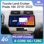 12.3" 2 Din Android Car Radio Multimedia DVD Player For Toyota Land Cruiser Prado 150 2018-2023 Navigation GPS Carplay Head Unit CM World